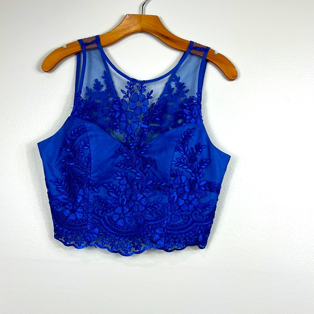 Blue lace top